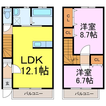 カナヤハイツⅢの物件間取画像